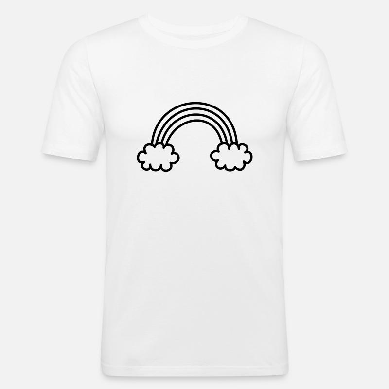 Regenbogen - Männer Slim Fit T-Shirt - Weiß