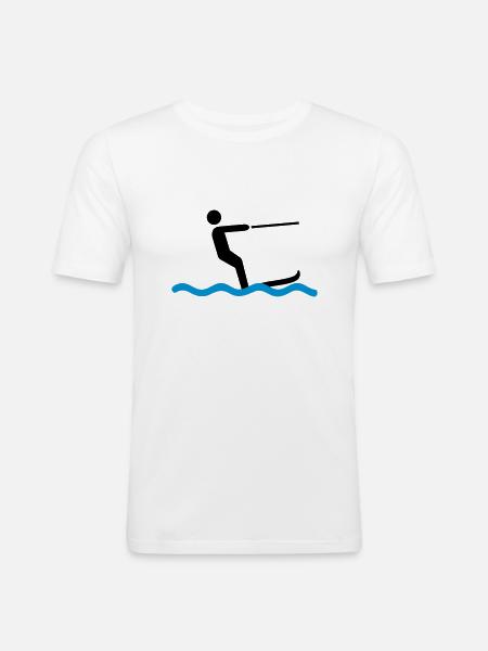 2541614 15707206 Waterskiing - Men's Slim Fit T-Shirt - white