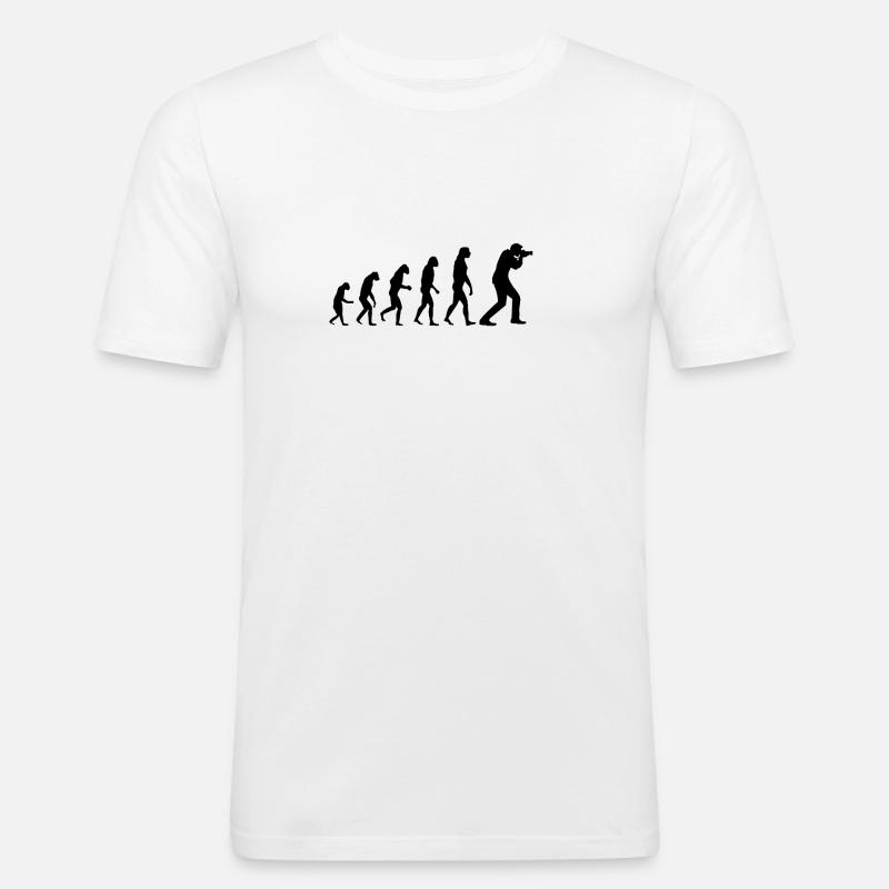 Evolution Photographe - T-shirt près du corps Homme - blanc