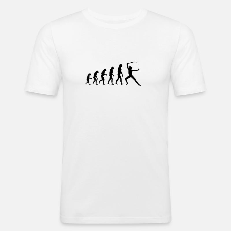 Evolution Swordsman - T-shirt près du corps Homme - blanc