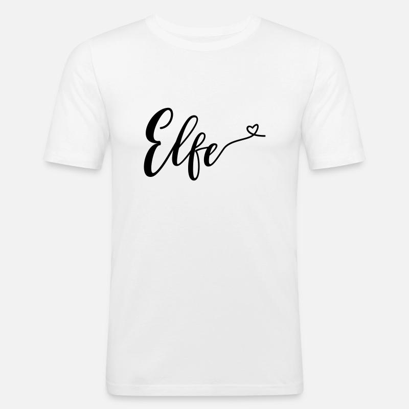elfe - Männer Slim Fit T-Shirt - Weiß