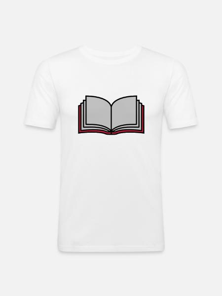 School Open Book Pages - Men's Slim Fit T-Shirt - white