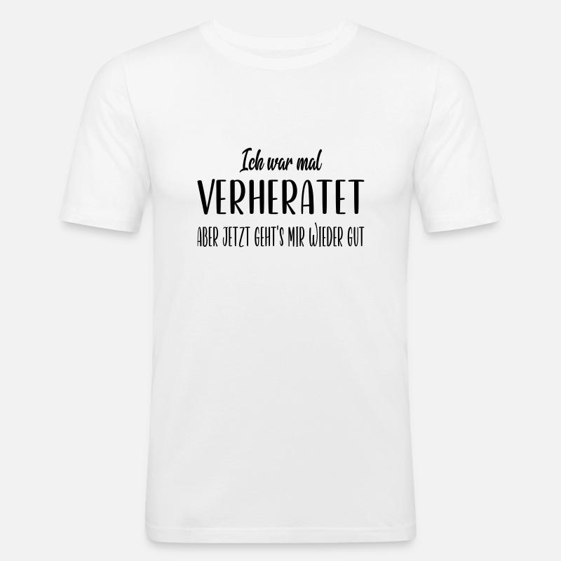 Ich war mal verheiratet - Männer Slim Fit T-Shirt - Weiß
