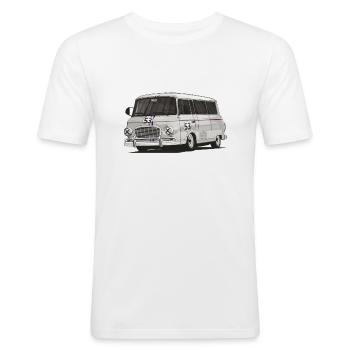 Barkas B1000 // Illustration - Männer Slim Fit T-Shirt - Weiß - Vorne - Nik (191cm)