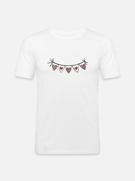 Heart Garland Hearts - Men's Slim Fit T-Shirt - white
