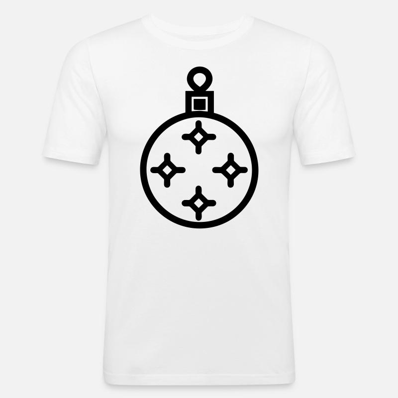 Weihnachtskugel - Männer Slim Fit T-Shirt - Weiß