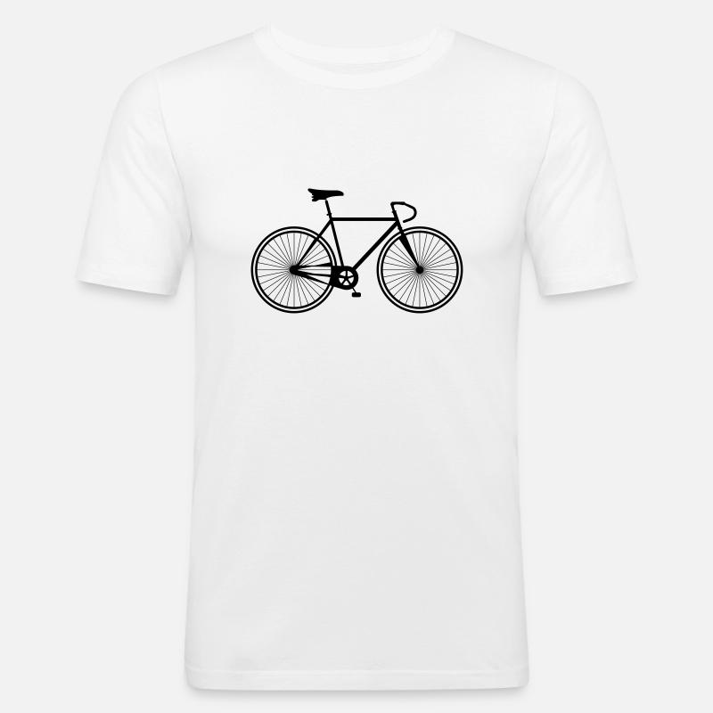 Fahrrad - Männer Slim Fit T-Shirt - Weiß
