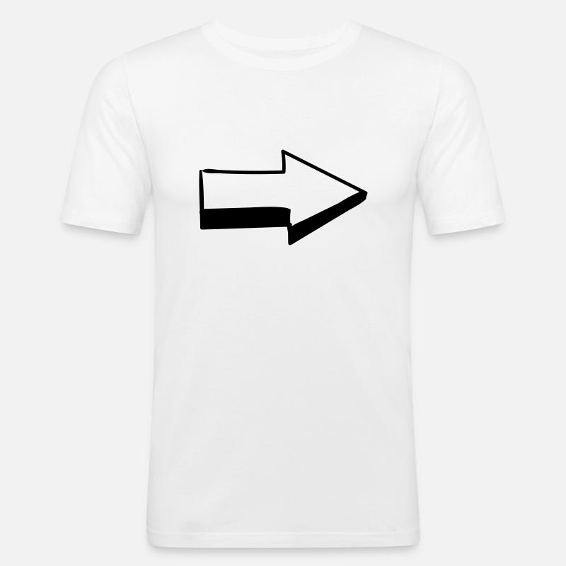 Pfeil - Männer Slim Fit T-Shirt - Weiß