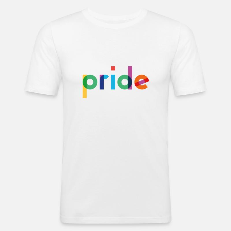 Pride - Rainbow Typography - Männer Slim Fit T-Shirt - Weiß