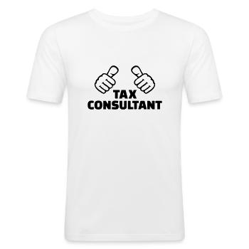 Tax consultant - T-shirt près du corps Homme - blanc - Devant - Nik (191cm)
