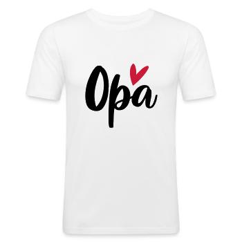 GRANDPA - T-shirt près du corps Homme - blanc - Devant - Nik (191cm)