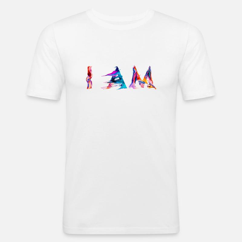 ICH BIN - Männer Slim Fit T-Shirt - Weiß
