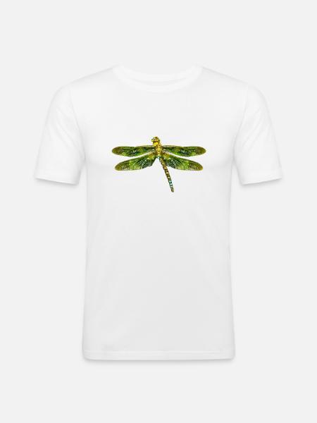 libellule - T-shirt près du corps Homme - blanc