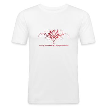Lotus Flower - Men's Slim Fit T-Shirt - white - Front - Nik (191cm)