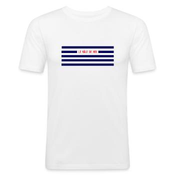 le mâle de mer - T-shirt près du corps Homme - blanc - Devant - Nik (191cm)