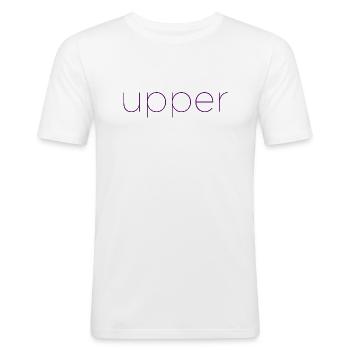 Upper Class upgrade - Purple - Men's Slim Fit T-Shirt - white - Front - Nik (191cm)