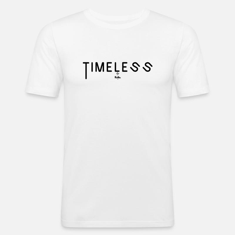 Timeless by rufio black version - Männer Slim Fit T-Shirt - Weiß