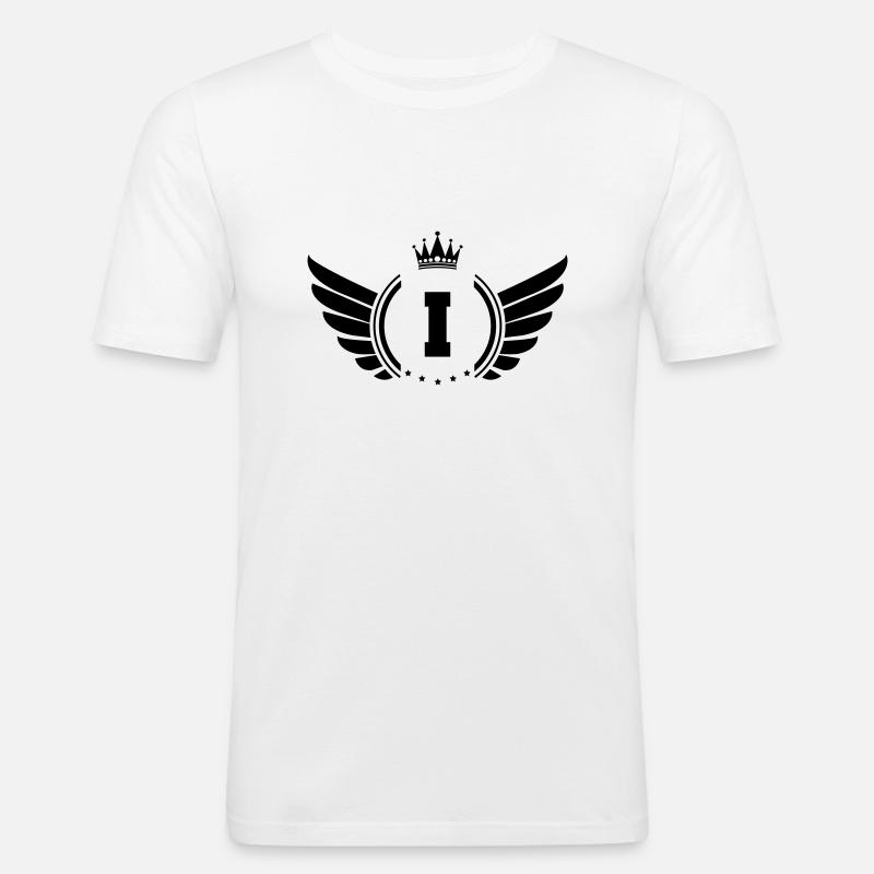 wappen i - Männer Slim Fit T-Shirt - Weiß
