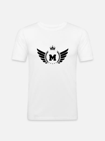 wappen M - Männer Slim Fit T-Shirt - Weiß