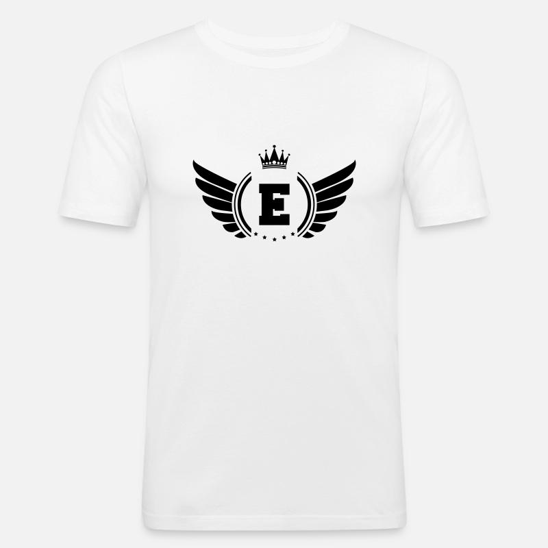wappen E - Männer Slim Fit T-Shirt - Weiß