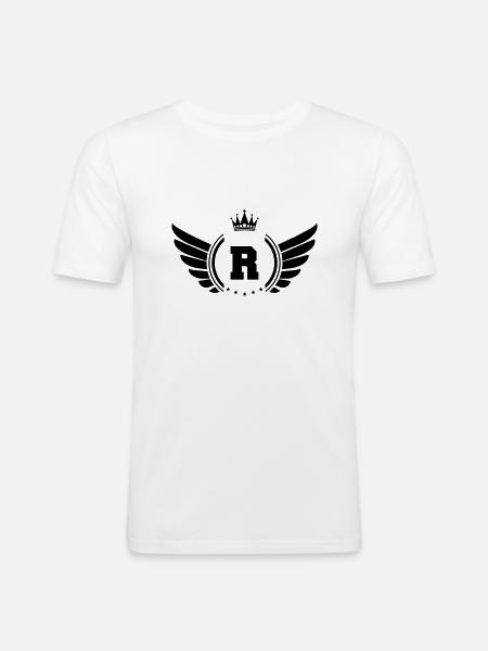 wappen R - Männer Slim Fit T-Shirt - Weiß