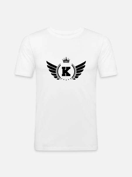 wappen k - Männer Slim Fit T-Shirt - Weiß