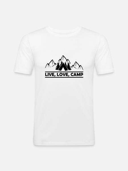 Live Love Camp - Men's Slim Fit T-Shirt - white