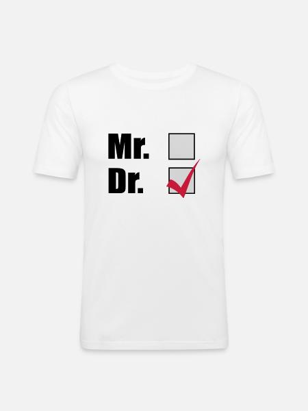 Doktortitel - Männer Slim Fit T-Shirt - Weiß