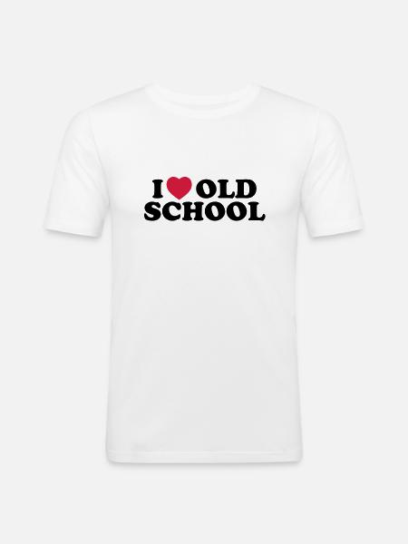 I love old school - Men's Slim Fit T-Shirt - white
