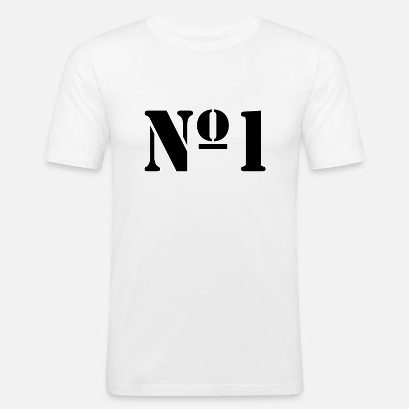 Nummer 1 - Männer Slim Fit T-Shirt - Weiß
