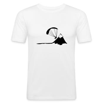 paragliding - Männer Slim Fit T-Shirt - Weiß - Vorne - Nik (191cm)
