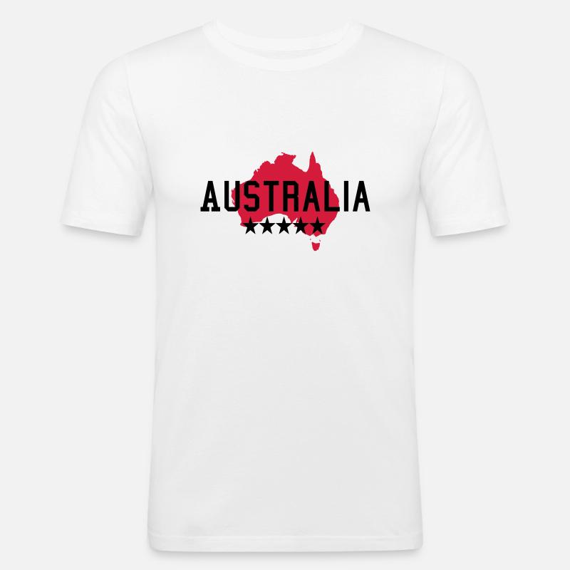 Australien - Männer Slim Fit T-Shirt - Weiß