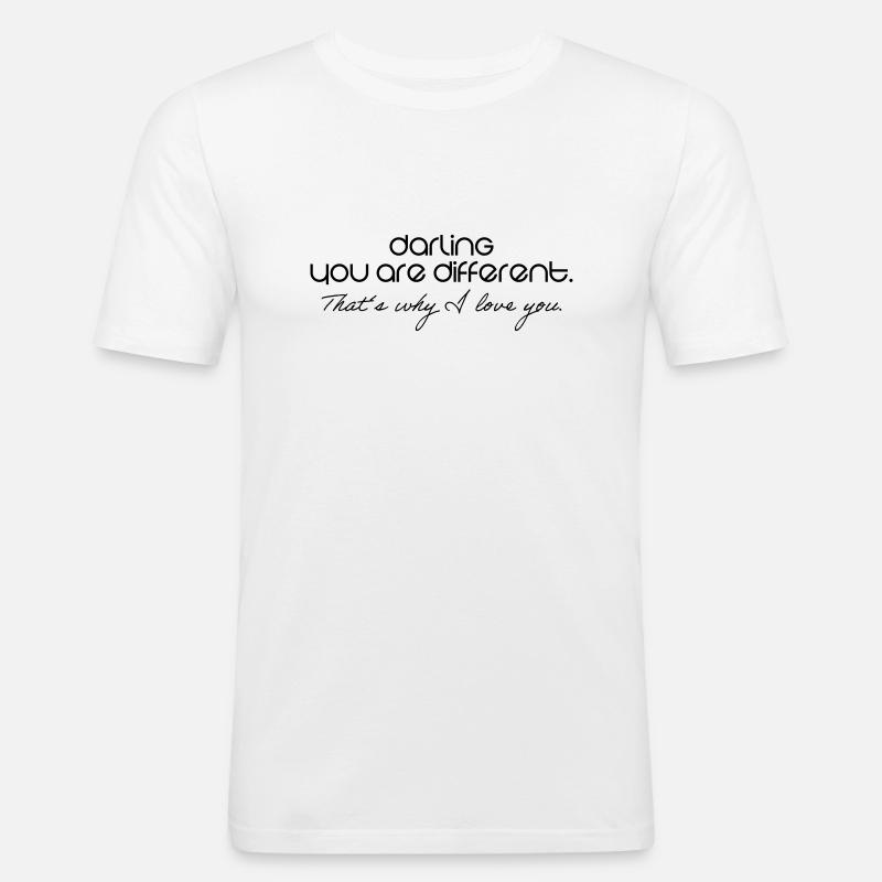 romantisk - Herre Slim Fit T-Shirt - hvid