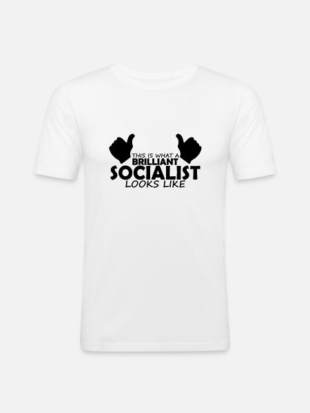brilliant socialist - Men's Slim Fit T-Shirt - white