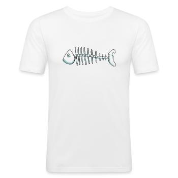 Fischgräte - Männer Slim Fit T-Shirt - Weiß - Vorne - Nik (191cm)