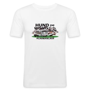 Hund Im Womo Ist Die Beste Alarmanlage - Männer Slim Fit T-Shirt - Weiß - Vorne - Nik (191cm)