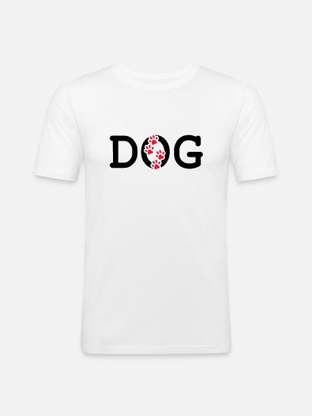 Dog - Männer Slim Fit T-Shirt - Weiß