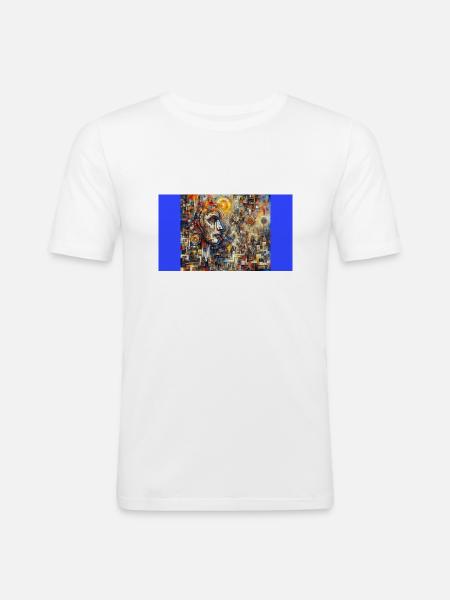 Wilde Rhythmen der Graffiti-Symphonie - Männer Slim Fit T-Shirt - Weiß