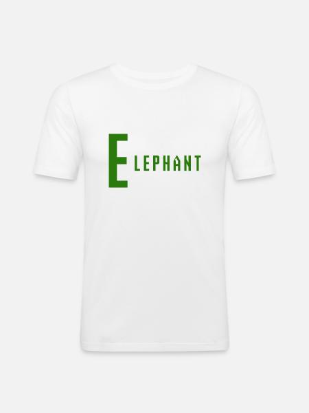 Elephant - Männer Slim Fit T-Shirt - Weiß