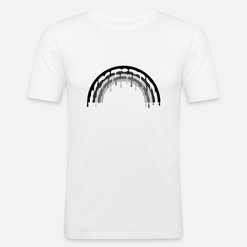 Schmelzender Regenbogen schwarz-weiß - Männer Slim Fit T-Shirt - Weiß