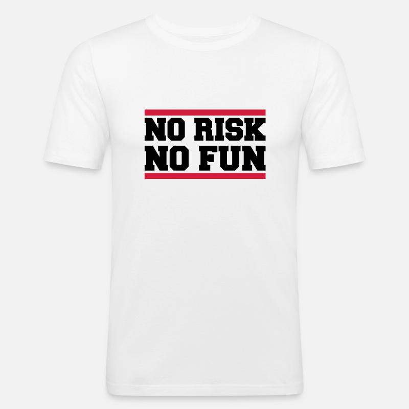 no_risk_no_fun_ay2 - Männer Slim Fit T-Shirt - Weiß