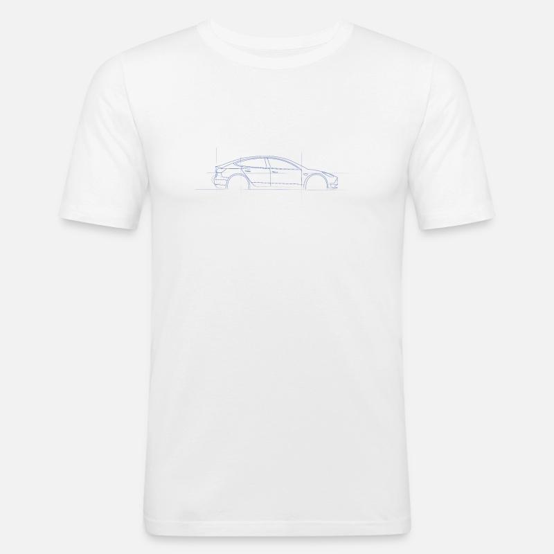 Elektrisch - E Auto - M3 - Männer Slim Fit T-Shirt - Weiß