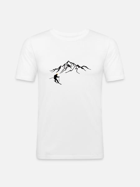 Time to ski - Men's Slim Fit T-Shirt - white