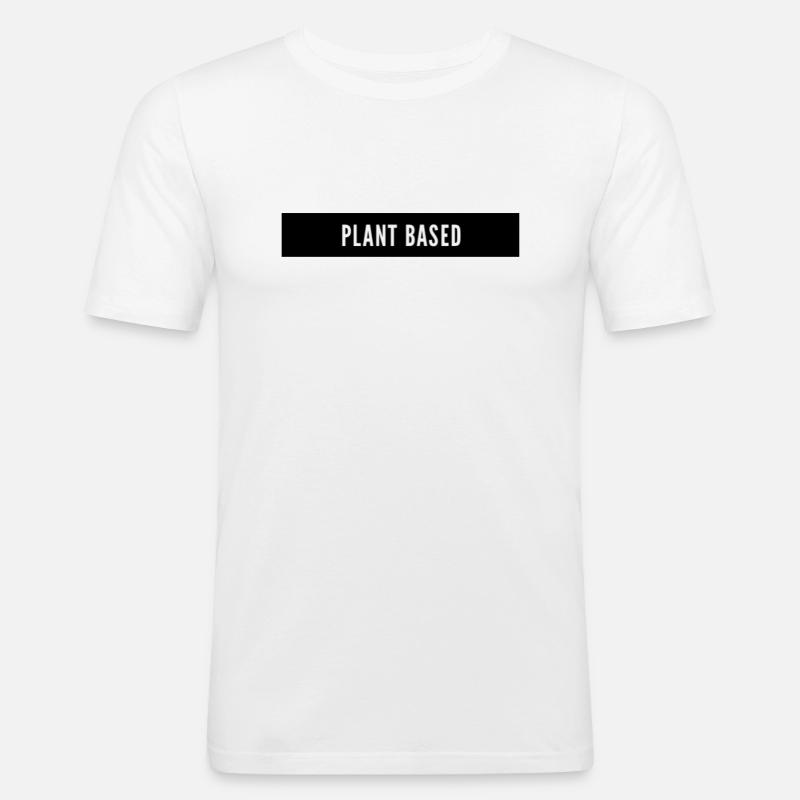 Plant Based Plants Based Vegan - Men's Slim Fit T-Shirt - white