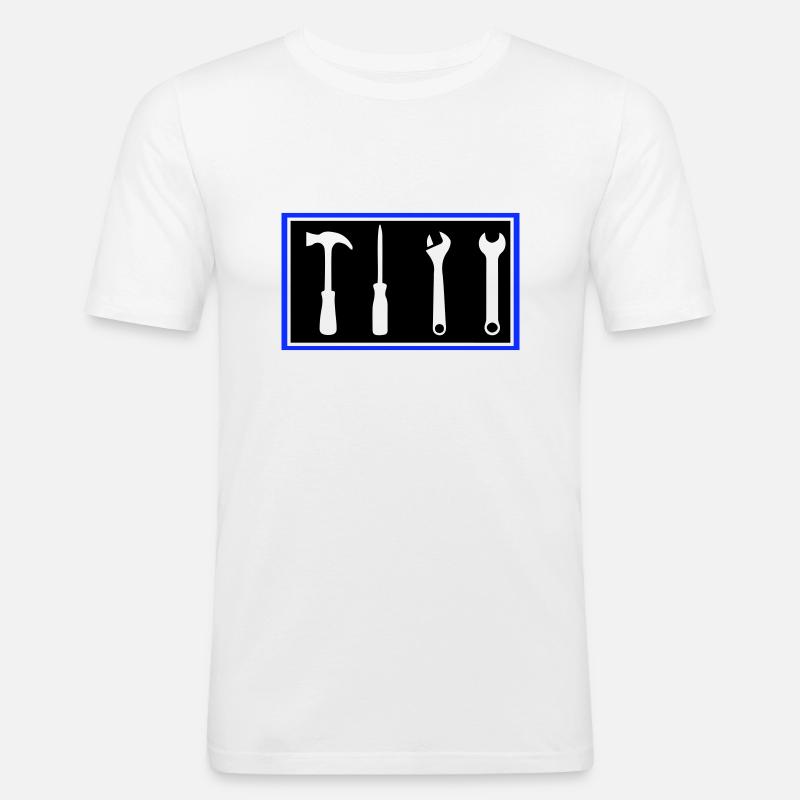 werkzeug - Männer Slim Fit T-Shirt - Weiß