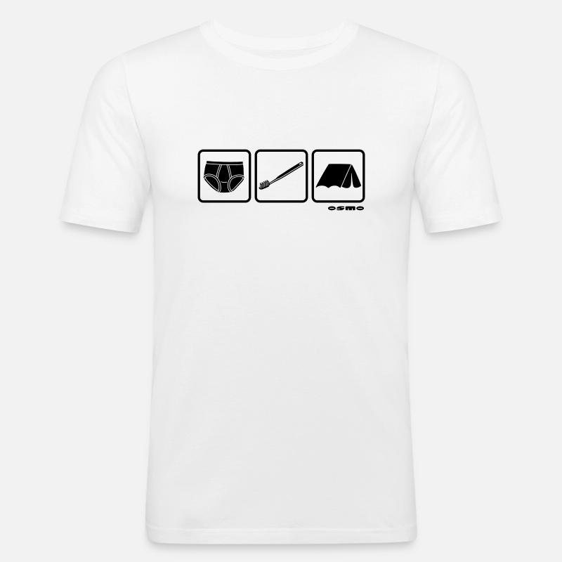 basiscamping - Männer Slim Fit T-Shirt - Weiß