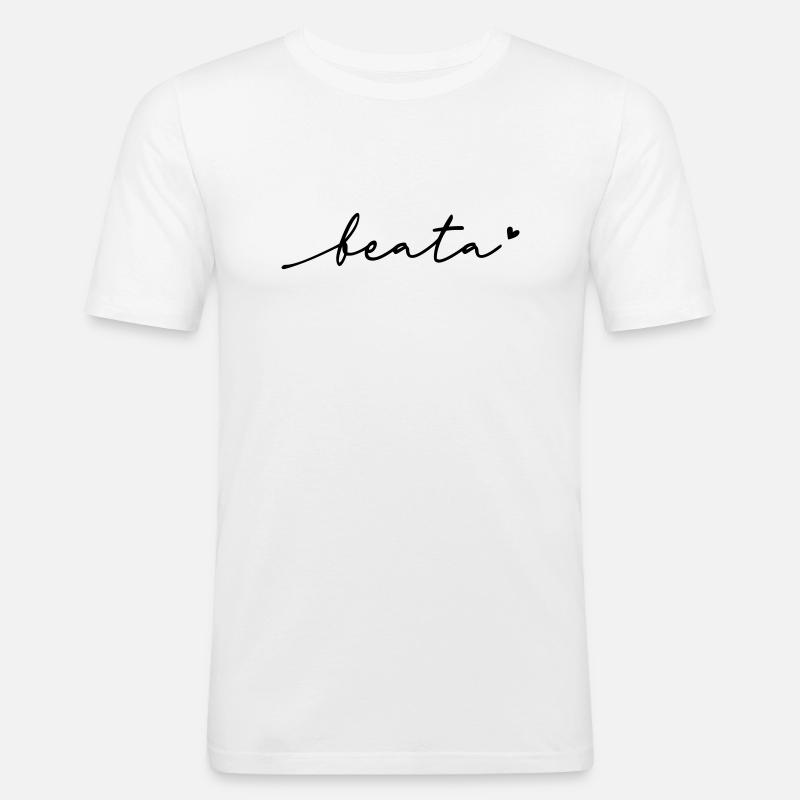 Beata Cursive Name - Men's Slim Fit T-Shirt - white