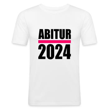 Abitur 2024 - Männer Slim Fit T-Shirt - Weiß - Vorne - Nik (191cm)