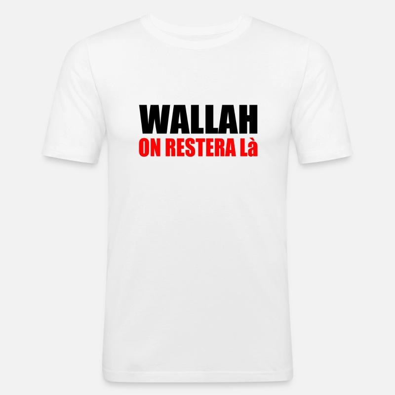 Wallah wird es dabei belassen - Männer Slim Fit T-Shirt - Weiß
