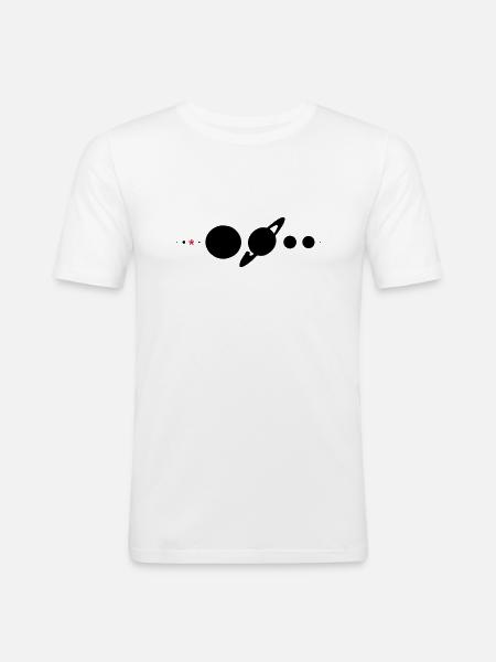 Sonnensystem* - Männer Slim Fit T-Shirt - Weiß